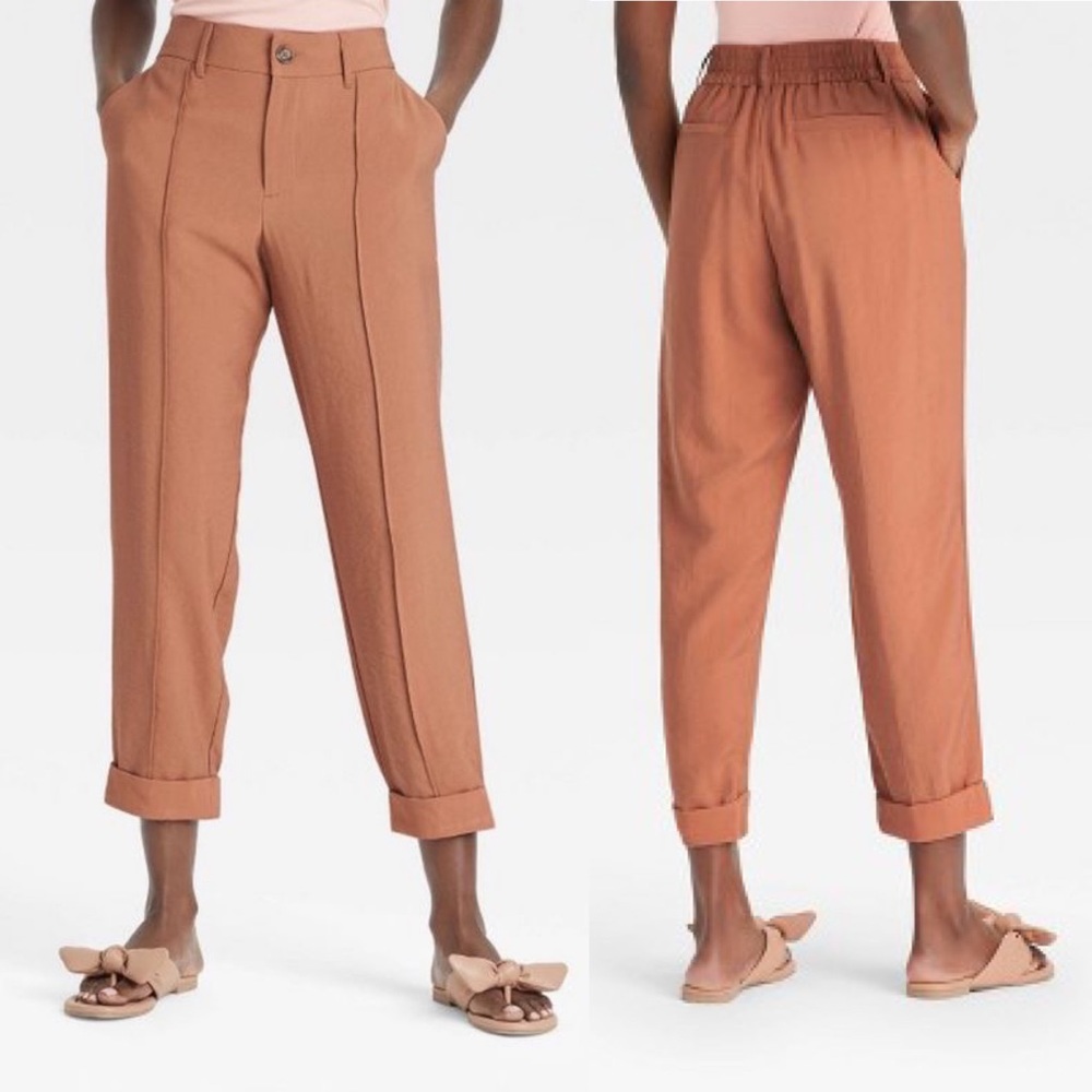 A New Day High-Rise Slim Straight Leg Pintuck Ankle Pants